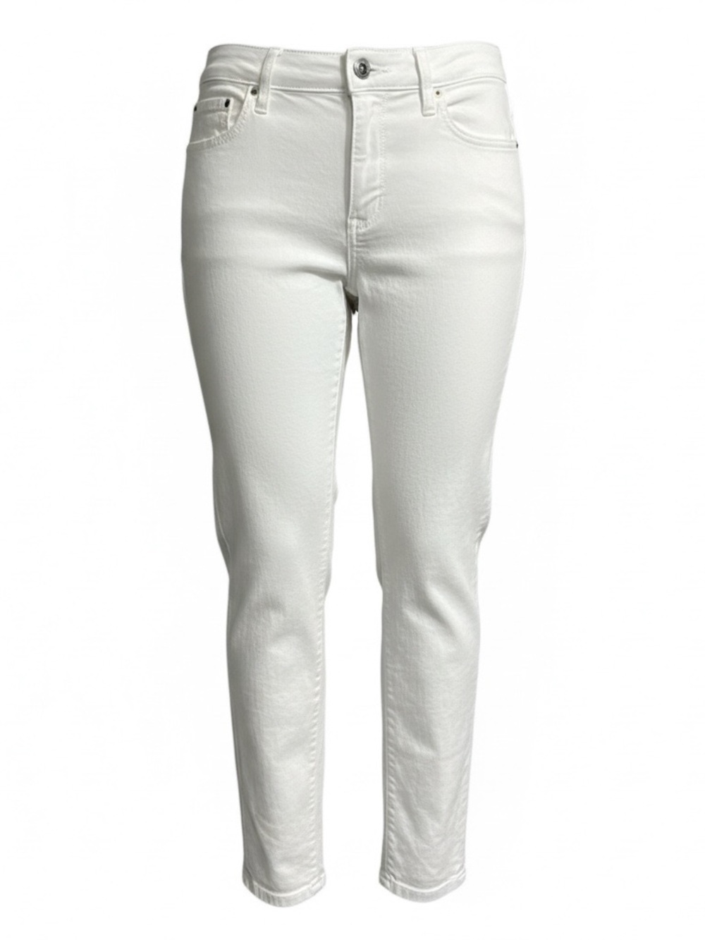 🔻Ann Taylor White Velveteen Cropped Jeans Size 12 Triple Button Stretch